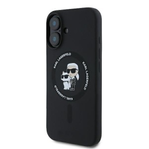 Karl Lagerfeld KLHMP16MSCMKCRHK iPhone16 Plus 6.7" czarny/black hardcase Silicone Karl&Choupette Ring MagSafe