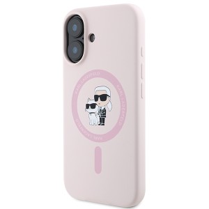 Karl Lagerfeld KLHMP16MSCMKCRHP iPhone 16 Plus 6.7" różowy/pink hardcase Silicone Karl&Choupette Ring MagSafe