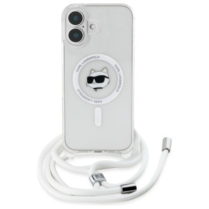 Karl Lagerfeld KLHMP16SHCCHNT iPhone 16  6.1" hardcase transparent IML Choupette Head & Cord Magsafe