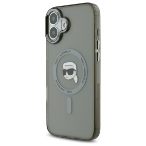 Karl Lagerfeld KLHMP16SHLSKIK iPhone 6.1" czarny/black hardcase IML Metal Karl Head MagSafe
