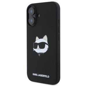 Karl Lagerfeld KLHMP16SSCHPPLK iPhone16 6.1" czarny/black hardcase Silicone Choupette Head Print MagSafe