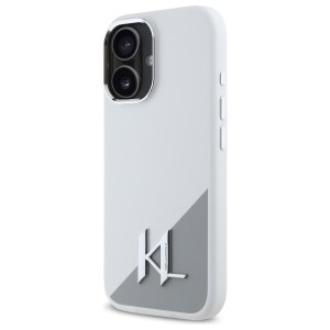 Karl Lagerfeld KLHMP16SSCMKMPCH iPhone   16 6,1" biały/white hardcase Silicone Initial Metal Logo MagSafe