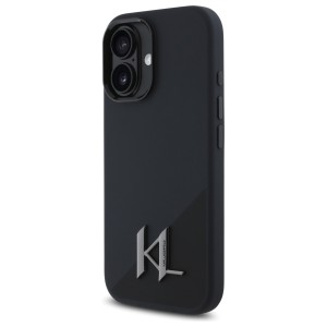 Karl Lagerfeld KLHMP16SSCMKMPCK iPhone   16 6.1" czarny/black hardcase Silicone Shadow Metal Initial MagSafe