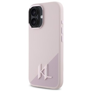 Karl Lagerfeld KLHMP16SSCMKMPCP iPhone   16 6.1" różowy/pink hardcase Silicone Shadow Metal Initial MagSafe