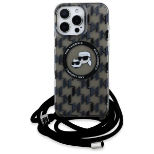 Karl Lagerfeld KLHMP16XHCKCKLCK iPhone   16 Pro Max 6.9" czarny/black hardcase IML Crossbody Monogram Karl & Choupette Head MagSafe