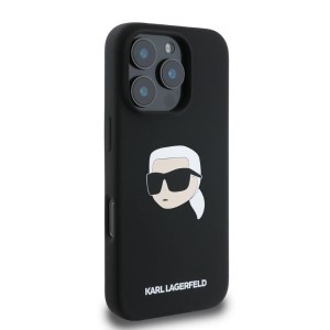 Karl Lagerfeld KLHMP16XSKHPPLK iPhone 16 Pro Max 6.9" czarny/black hardcase Silicone Karl Head Print MagSafe
