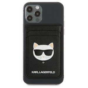 Karl Lagerfeld KLWMSCHSFBK Wallet CardSlot Saffiano Choupette Head MagSafe czarny/black