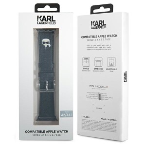 Karl Lagerfeld Pasek KLAWLOKHK Apple Watch 42/44/45/49mm czarny/black strap Saffiano Karl Heads