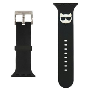 Karl Lagerfeld Pasek KLAWMSLCK AppleWatch 38/40/41mm czarny/black strap Silicone Choupette Heads