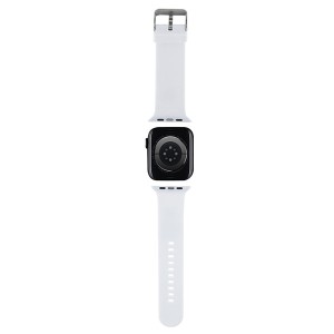 Karl Lagerfeld Pasek KLAWMSLKCNH AppleWatch 38/40/41mm biały/white strap 3D Rubber Karl&Choupette Heads