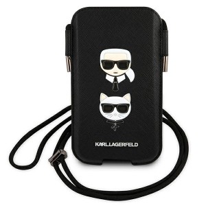 Karl Lagerfeld Torebka KLHCP12MOPHKCK6,1" czarny/black hardcase Saffiano Ikonik Karl&Choupette Head