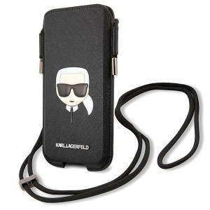 Karl Lagerfeld Torebka KLHCP12MOPHKHK6,1" czarny/black hardcase Saffiano Ikonik Karl`s Head