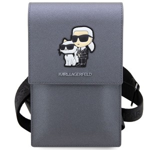Karl Lagerfeld Torebka KLWBSAKCPMGsrebrny/silver Saffiano Karl & Choupette