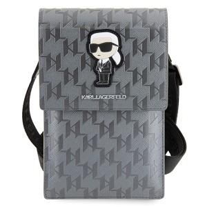 Karl Lagerfeld Torebka KLWBSAKHPKGsrebrny/silver Saffiano Monogram Ikonik